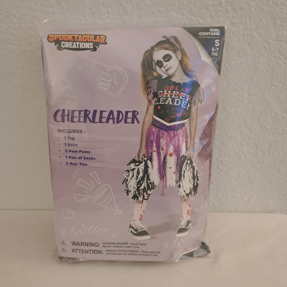 Spooktacular Creations Cheerleader Costume for Kids - Purple and White